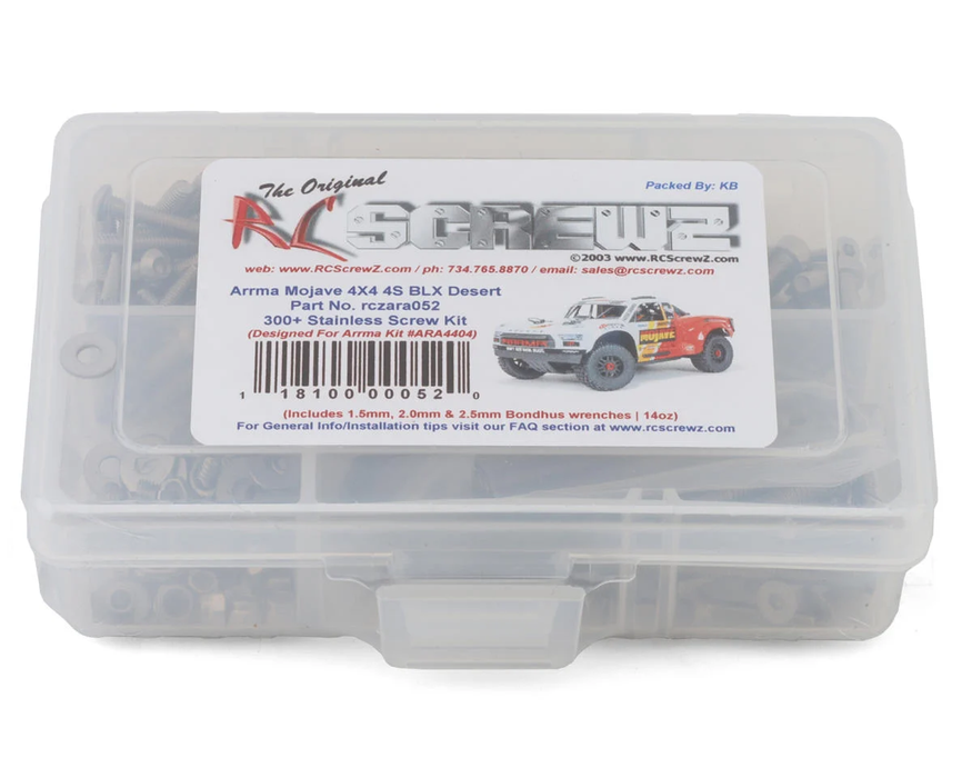 RC Screwz Arrma Mojave 4S BLX 1/8 RTR 4X4 Desert Truck Stainless Steel Screw Kit