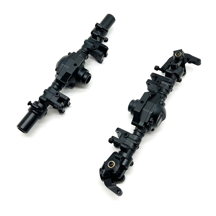 Black Aluminum Axle Housing Set, Front & Rear, for CEN Ford F-250 Trucks