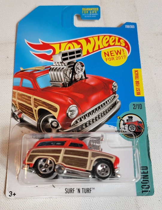 Hot Wheels 2017 Tooned Surf N Turf 198/365, Red and Brown. #2/10