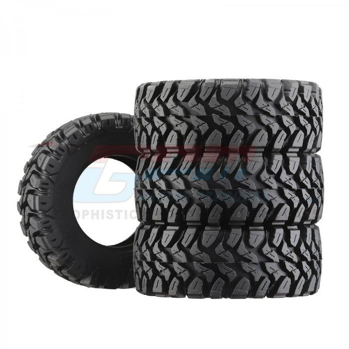 SCX24/TRX4-M DEADBOLT 1.33 Inch High Adhesive Crawler Rubber Tires 64mm X 24mm With Foam Inserts