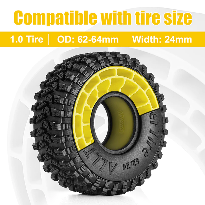4pcs Silicone Rubber Inserts For 62-64mm*24mm 1.0" Tiresn (Super Soft)