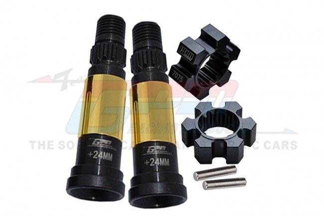 X-MAXX Harden Steel #45 Front/Rear CVD Joint(+24mm)aluminium 7075-T6 Wheel Hex Hubs - 7753, 7756
