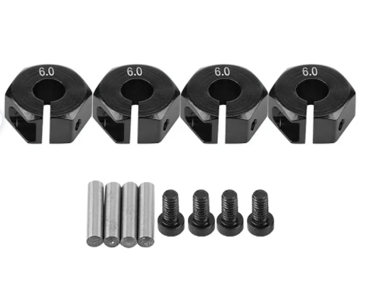 12mm Hex Wheel (4) Hub 6mm Thick for 1/10 Traxxas, Axial, Tamiya, TC & Drift