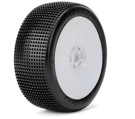 Marco 1/8 Buggy Tires Mounted on White Dish Rims, Super Soft (2)