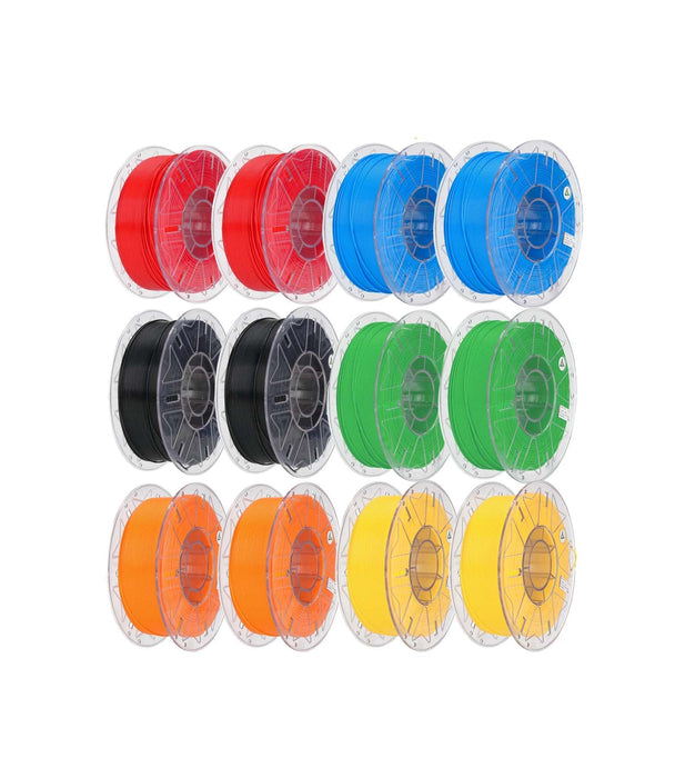 6KG Total Bundle (6 Packs - 1KG spools each:  Red, Blue, Green, Yellow, Orange, Black)