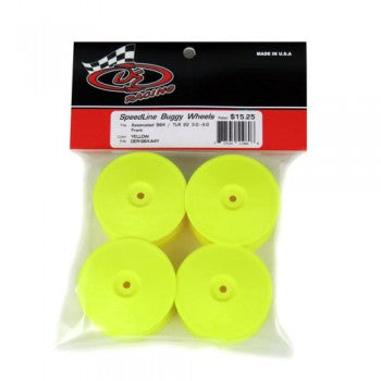 Speedline Buggy Wheels for Associated B64 - B64D / TLR 22 3.0 - 4.0 / Front / YELLOW / 4Pcs