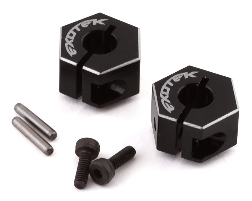 Exotek TLR 22 Drag Racing Wide Clamping Rear Hex (Black) (2) (8mm)