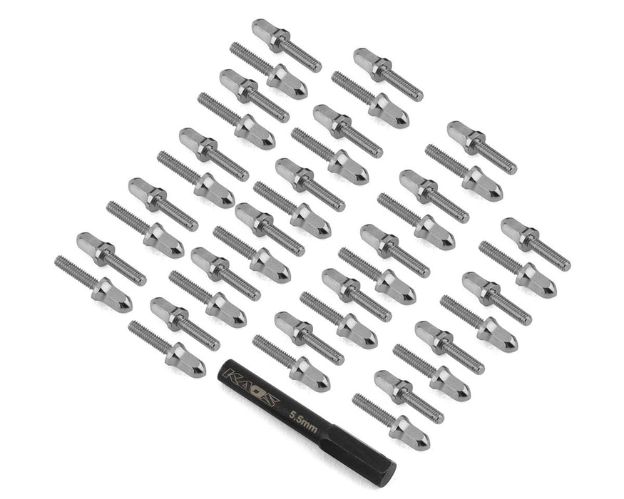CEN Bullet Wheel Lug (chrome) (40) (2.5mm studs) w/Tool