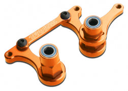 Steering bellcranks, drag link (orange-anodized 6061-T6 aluminum)/ 5x8mm ball bearings (4)/ hardware (assembled)