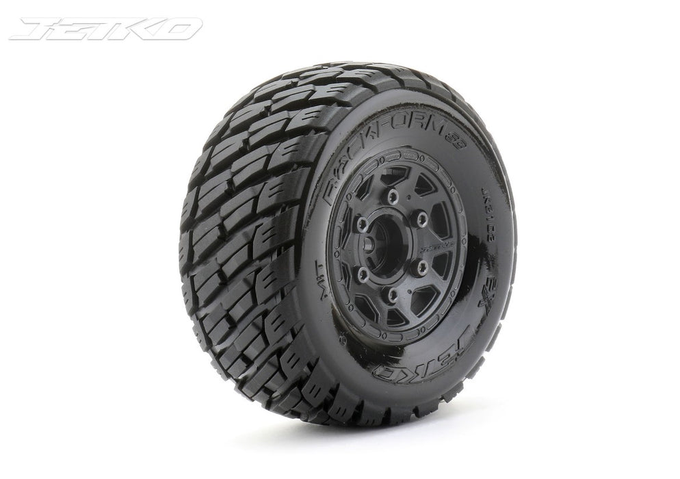 1/10 SC Rockform Tires Mounted on Black Claw Rims, Medium Soft, 14mm Hex, for Arrma