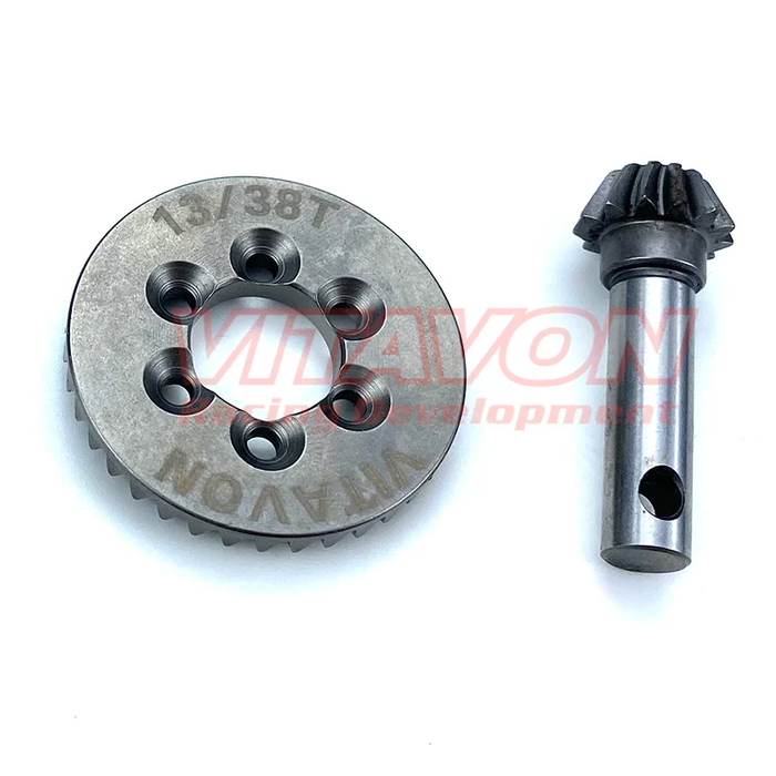 VITAVON HD 13/38T Steel Overdrive Ring & Pinion Spiral Cut Bevel Gear For Axial SCX6 13/38T - Vitavon