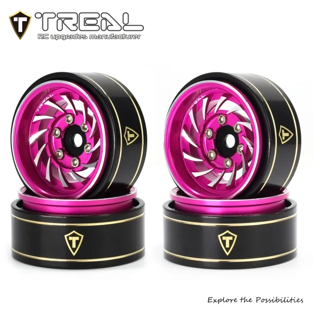 1.0 Beadlock Wheels (4P-Pack) Whirlwind Style Pink