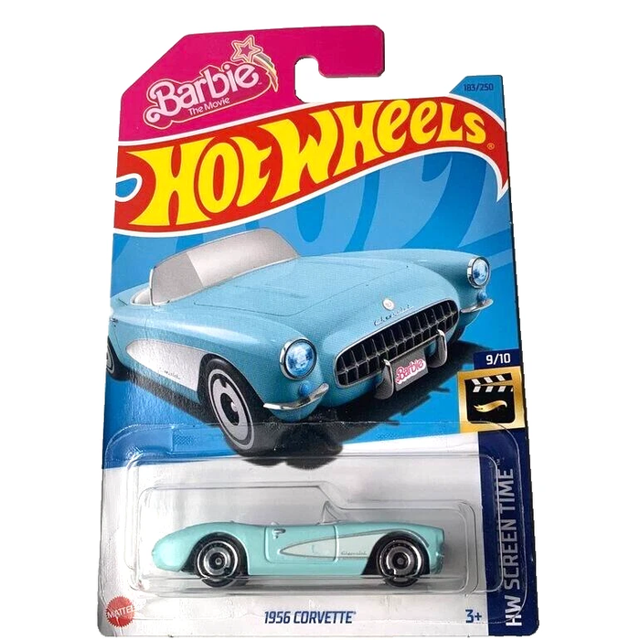 HOT WHEELS 2024 1956 CORVETTE BABY BLUE 183/250 HKK87 BARBIE THE MOVIE SEALED