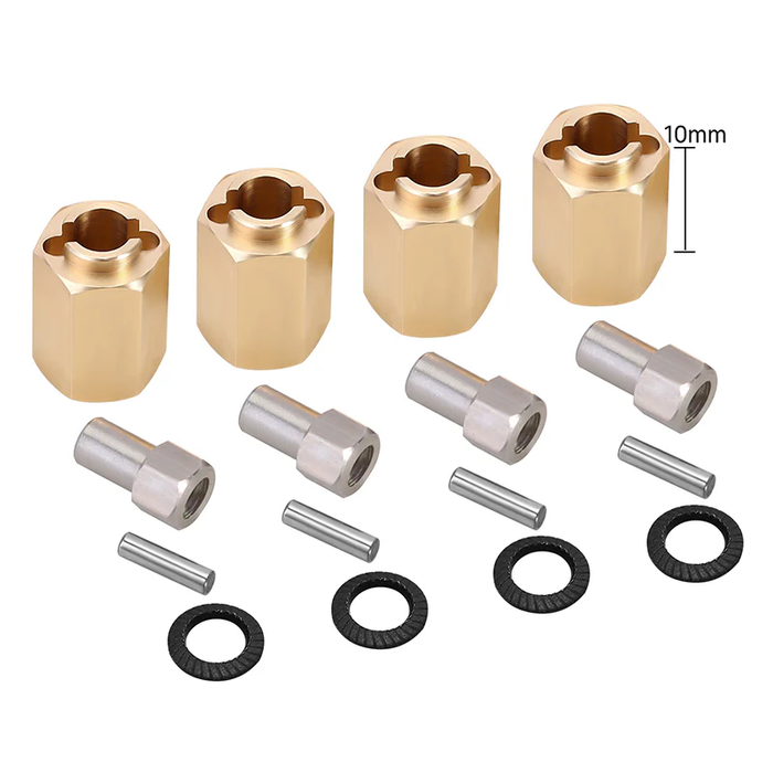 Ascent-18 4PCS 10mm Brass Wheel Hex Hub Extenders