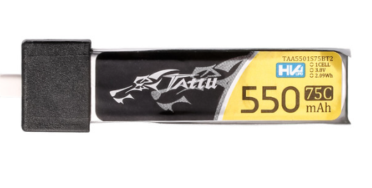 Tattu 1S 550mAh 75C 3.8V HV Lipo Battery Pack with BT 2.0 Plug (5pcs)