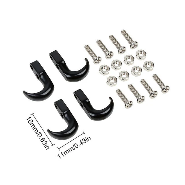 Metal Trailer Tow Hook Accessories for 1/10 RC Crawler (Black)