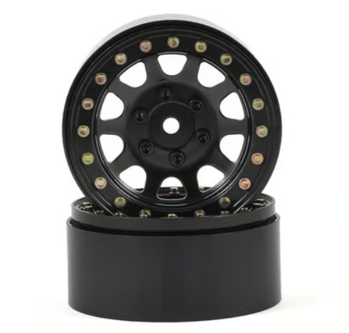 SSD RC D Hole 1.9" Steel Beadlock Crawler Wheels (Black) (2)