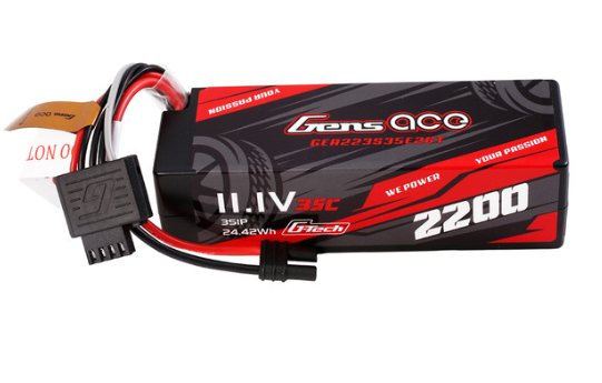 Gens ace G-Tech 2200mAh 3S 35C 11.1V HardCase Lipo Battery Pack with IEC2 Plug