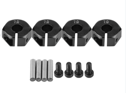 12mm Hex Wheel (4) Hub 7mm Thick for 1/10 Traxxas, Axial, Tamiya, TC & Drift