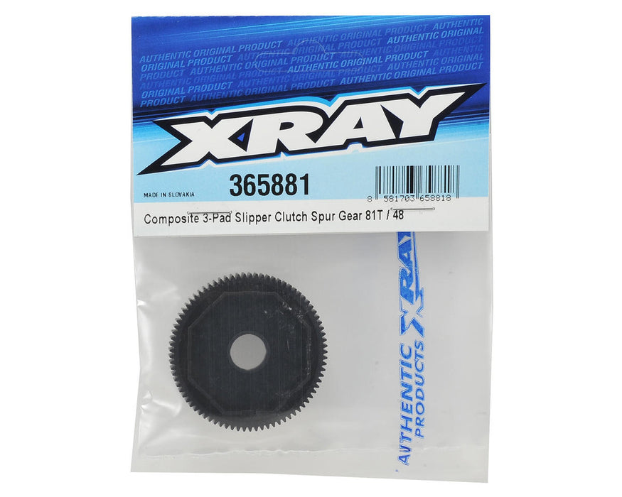 XRAY Composite 48P 3-Pad Slipper Clutch Spur Gear (81T)