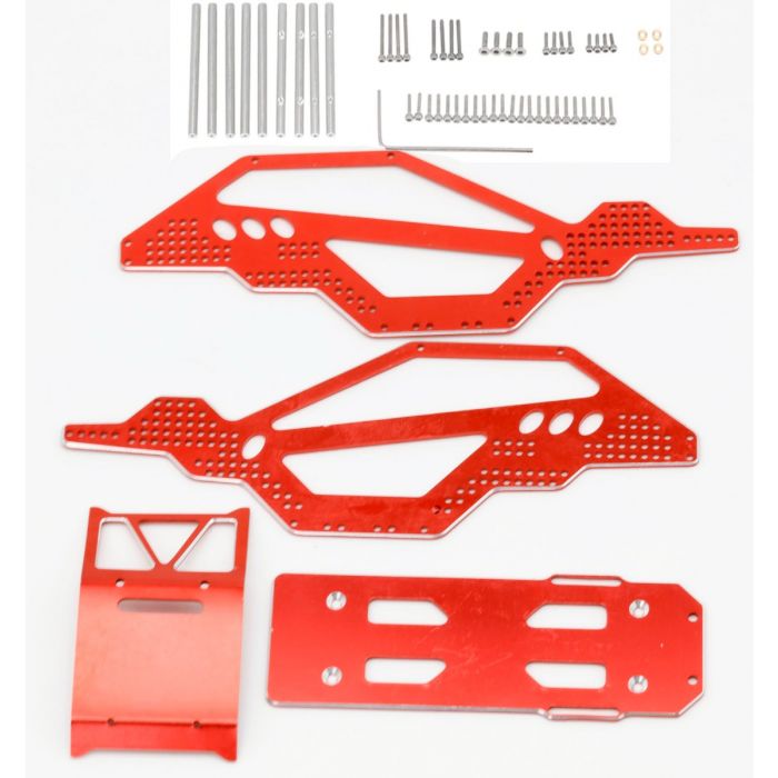 Aluminium Rock Racer Conversion Chassis Kit, Red, fits Axial 1/24 SCX24
