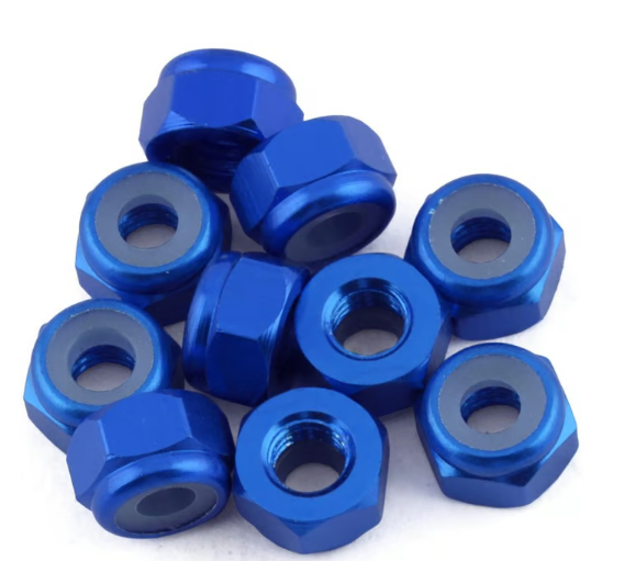 DragRace Concepts 3mm Aluminum Lock Nuts (Blue) (10)