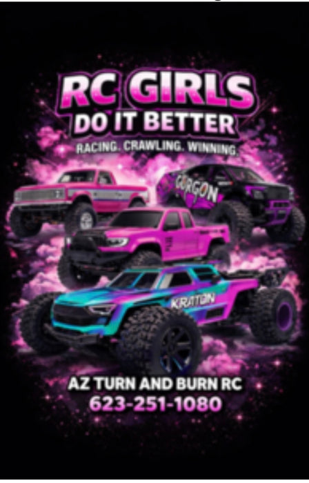 Women's AZ Turn and Burn RC Tee Shirt ( Girls Do it Better) Small