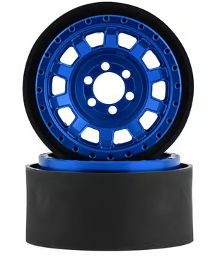 Vanquish Products KMC KM236 Tank 2.2" Beadlock Crawler Wheels (Blue) (2)