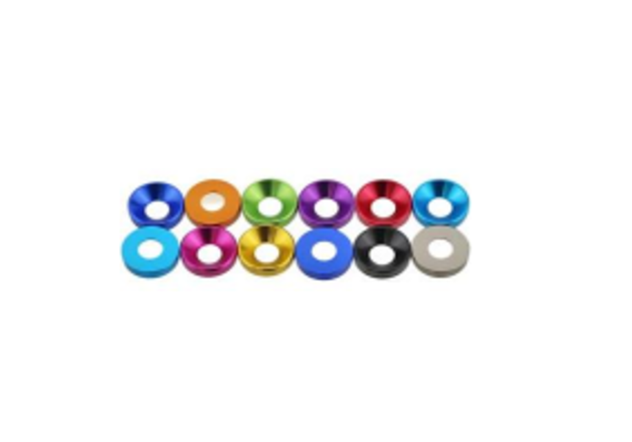M3 Aluminium Countersunk Gasket Washer Set 10pcs/bag Green