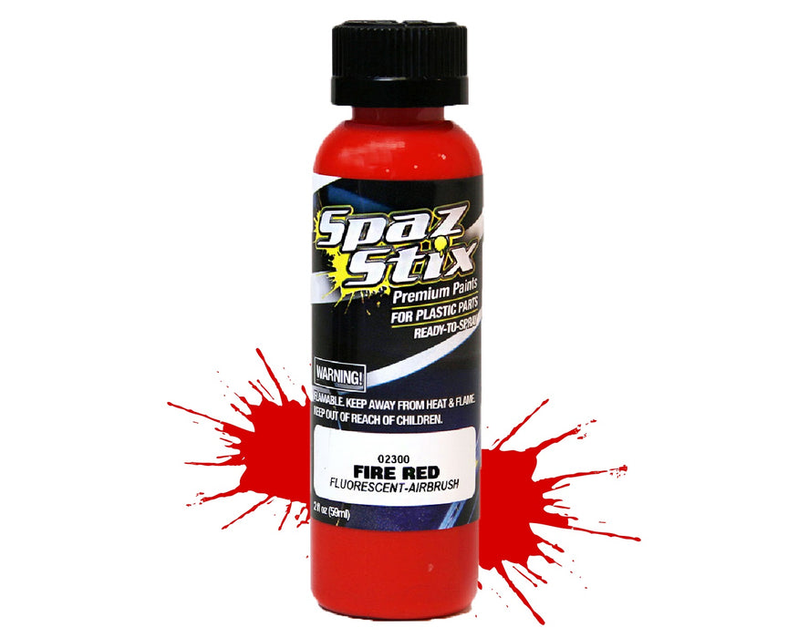 Fire Red Fluorescent Airbrush Ready Paint, 2oz Bottle