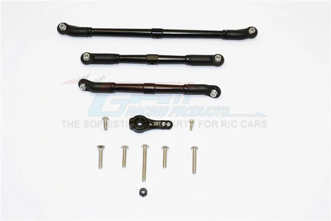 ALUMINIUM ADJUSTABLE STEERING LINKS WITH 25T SERVO HORN