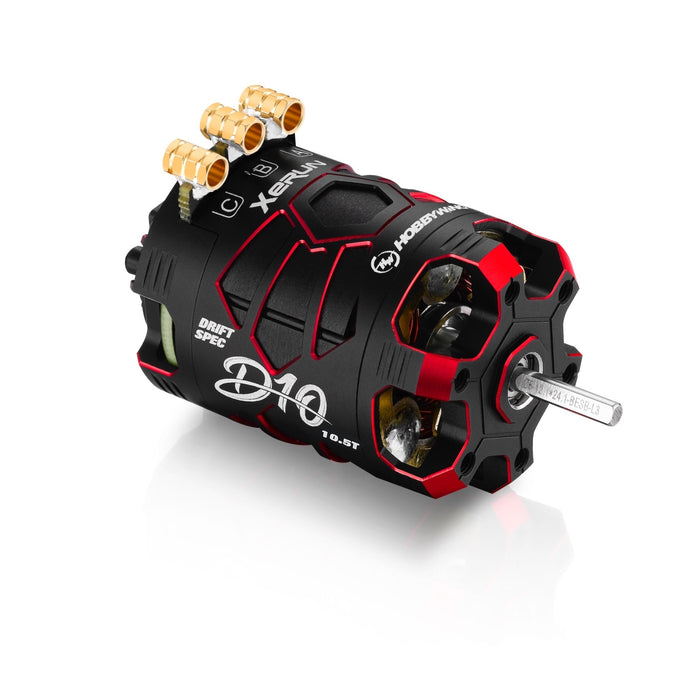 Xerun D10 Brushless Drift Motor - 10.5T 4600kv, Passion Edition (Red)