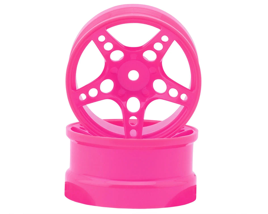 24K RC Technology 1/10 R-Fighter Drift Wheels (Pink) (2) (8mm Offset) w/12mm Hex