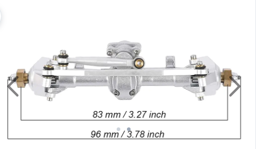 Billet Machined Alloy Complete Front Axle for Axial 1/24 SCX24 Rock Crawler