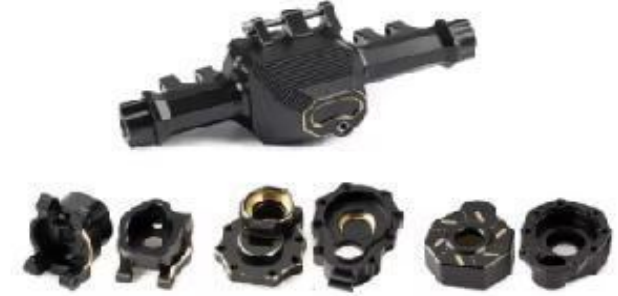 Heavy Duty Front & Rear TRX4 Brass Weights Portal Axle Housing with Portals (8242)