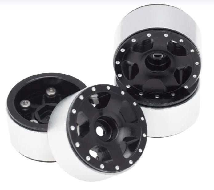 Billet Machined Alloy Wheels (4) for Axial 1/24 SCX24 Rock Crawler