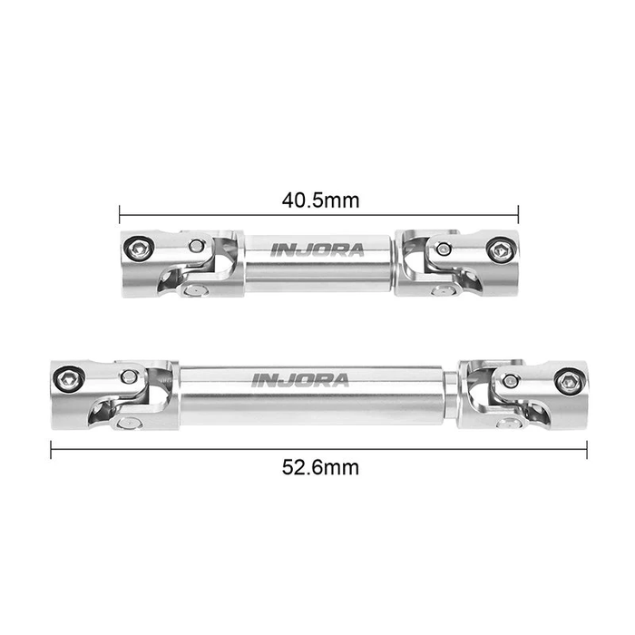 INJORA Stainless Steel Drive Shaft for SCX24 C10 JLU Bronco Base Camp 4Runner (40.5mm/52.6mm)