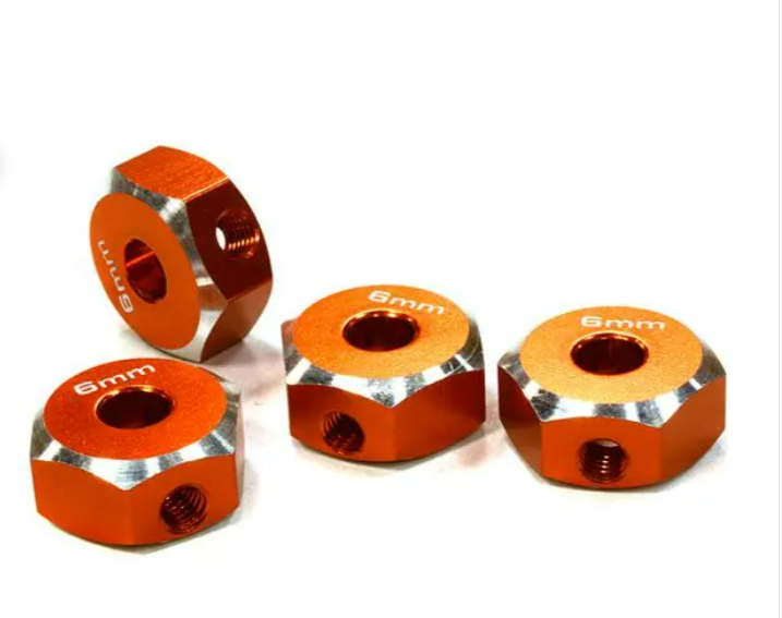12mm Hex Wheel (4) Hub 6mm Thick for 1/10 Axial, Tamiya, TC & Drift