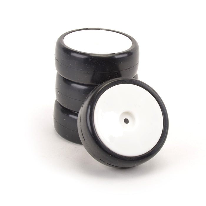 Contact RC JR-34RY A34 Pre-Glued Rubber Tires w/ White Wheels 24mm