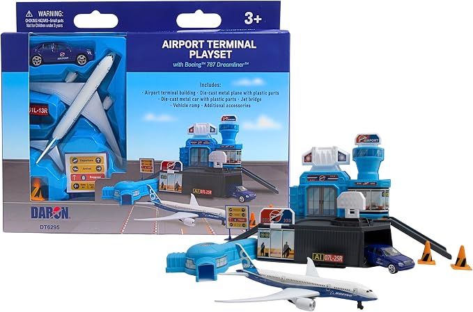 Daron Boeing 787 Airport Playset Building Toy Die-Cast Plane Ages 3+