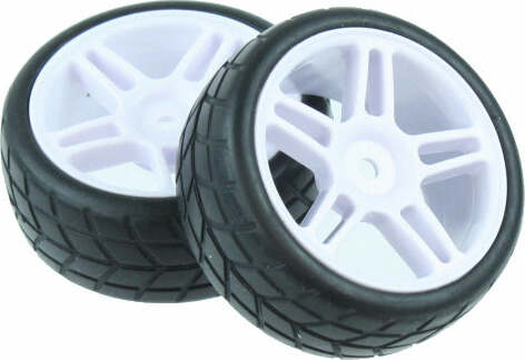 1/10th Mounted On-Road Tires(White)(1pr)
