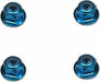 4mm Aluminum Flanged Nylon Insert Locknuts (Blue) (4pcs)