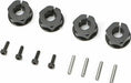 12mm Wheel Hexes(Clamping)(Aluminum)(Black)(4pcs)