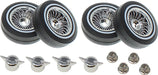 Whitewall Low Pro Tires and Wheels with Knock offs and Wheel nuts (Chrome)(Not Glued) (1Set)