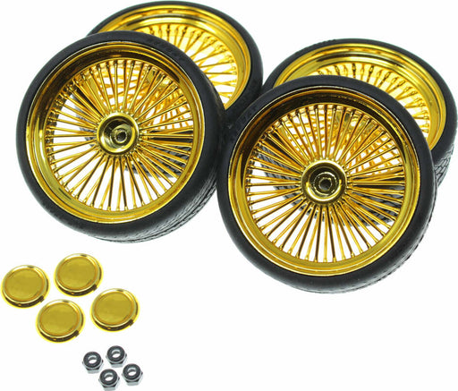 Gold 26" Wire Wheel and Tire Set