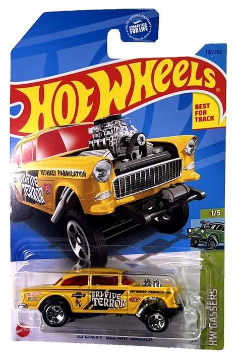 Hot Wheels '55 Chevy Bel Air Gasser, HW Gassers 1/5 [Yellow] 110/250