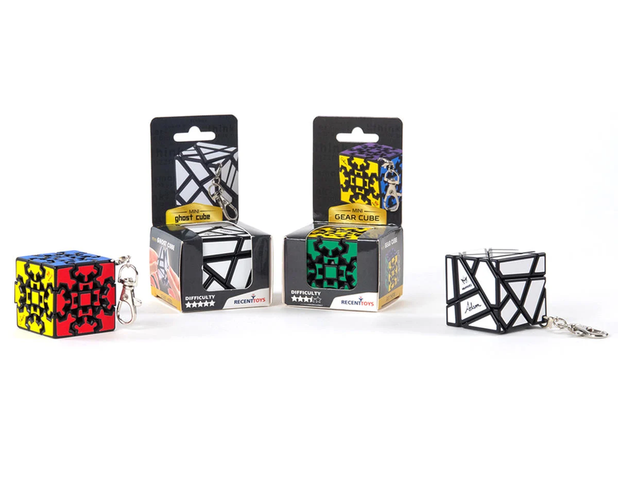 Smart Toys & Games Mini Meffert's Deluxe Ghost Cube & Gear Cube Twisty Puzzle Keychain Set (20) single