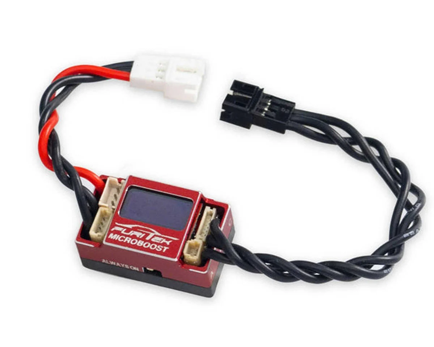 MICROBOOST 2S LIPO 25A/50A BRUSHLESS SENSORED/SENSORLESS ESC FOR 1/24 1/28 DRIFT/RACE W/LCD DISPLAY - RED