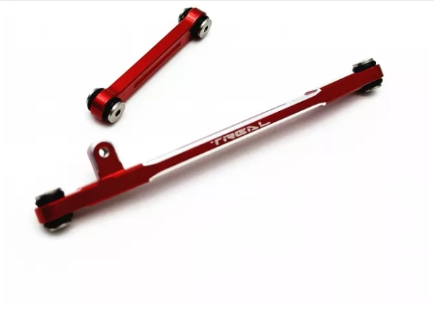 Treal Axial SCX24 Aluminum 7075 Steering Links Set for 1/24 Scale-V2 Color: Red