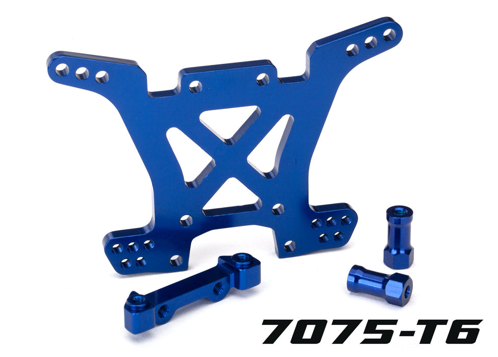Shock tower, rear, 7075-T6 aluminum (blue-anodized)